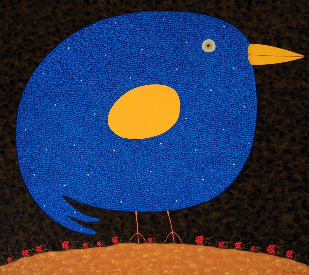 Blue Bird with Ladybird Army - Art + Objects